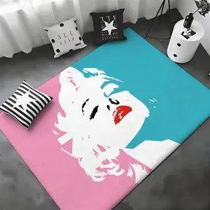 Icon Marylin Monroe Floor Mat Non-Slip Soft Flannel Thickened Rug Indoor Door Mat Ultra Soft Absorbent Wear-Resistant Floor Mat for Living Room Hallway Entryway Front Door Porch Durable Non-Skid Home Decoration Mat Home Decorative Rug for Indoor Daily Use
