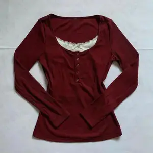 Y2KVintageWomenMaidenHarajukuClothingCasualTideFashionHotGirlLongSleeveBowSlimChicSlimFemale90sDailyclothing