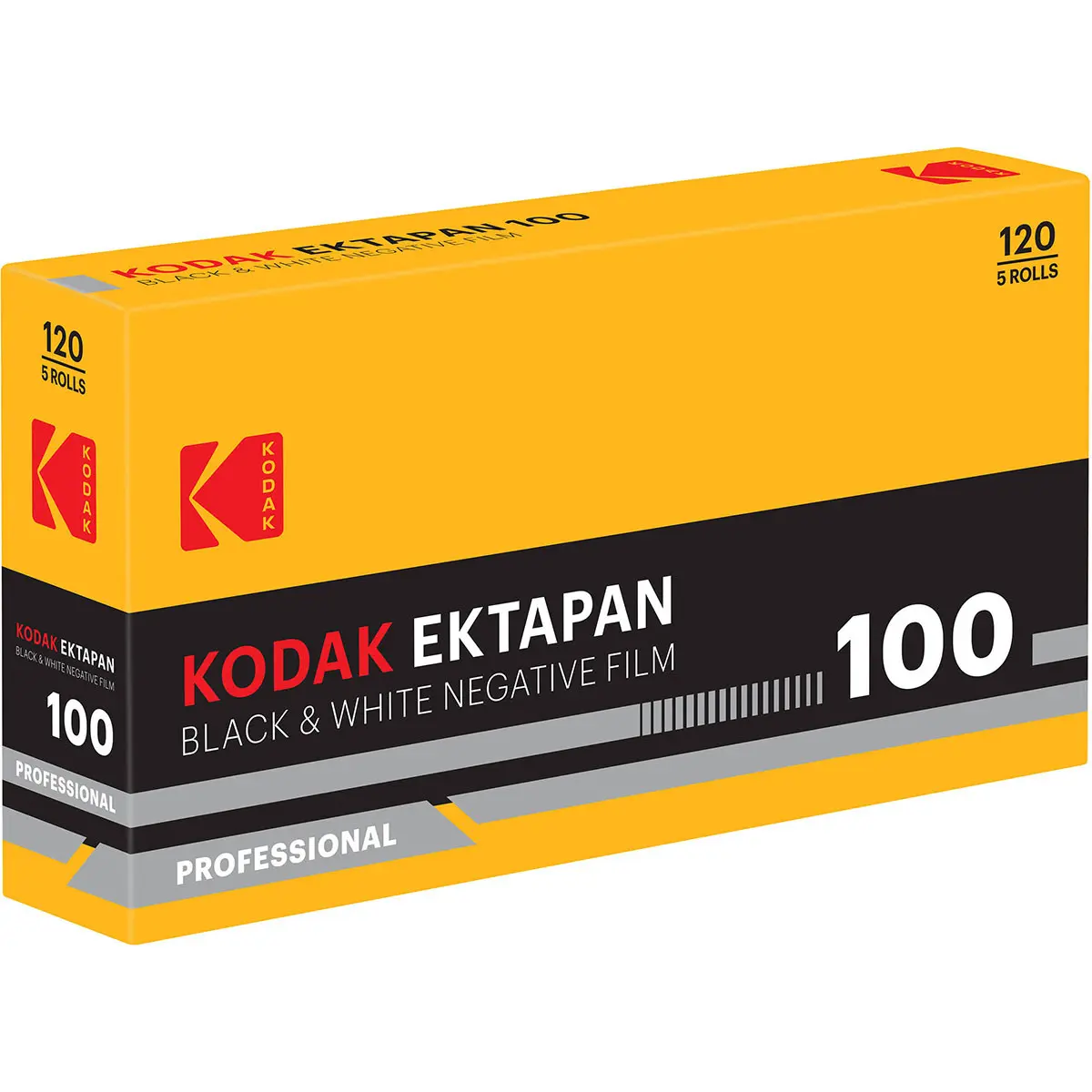 Kodak Ektapan 100 Medium Format Black and White Camera Film, T-Grain Emulsion, High Sharpness, 5-Roll Pack (120 Negative Roll Film)