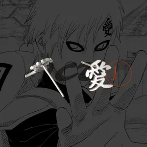 Gaara "Love" Kanji Earrings, Naruto Inspired Stainless SteelStuds, Japanese Anime Streetwear Jewelry for Men Women,Gift for Otaku Fans