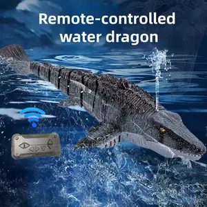 Remote Control Mosasaurus Dinosaur Toys for Kids 8 Upgrade RC Diving Boat with Light and Spray Water for Swimming Pool Lake Bathroom Ocean Protector Bath Toys Christmas Birthday Gift remote control dinosaur dino toys rc boat boys toys toys for girl dinosa