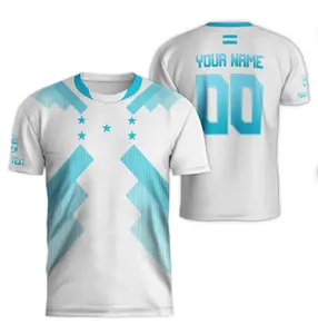 Custom Honduran Soccer Jerseys for Men - Retro All Over Print T-Shirt with Personalized Players Jersey