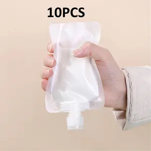 10pcs Lightweight Travel Fluid Makeup Packing Bags - 30ml Refillable Leakproof Stand-up Spout Pouches, Empty Cosmetic Squeeze Containers, Foldable Travel Accessories for Toiletries Lotion Shampoo