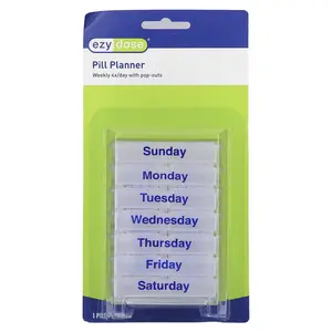 Ezy Dose Pill Planner, Weekly 4X Day with Pop Outs, 1 Count