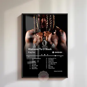 Welcome to O'Block- King Von Album Cover Poster Music Wall Art Minimalistic Poster Music
