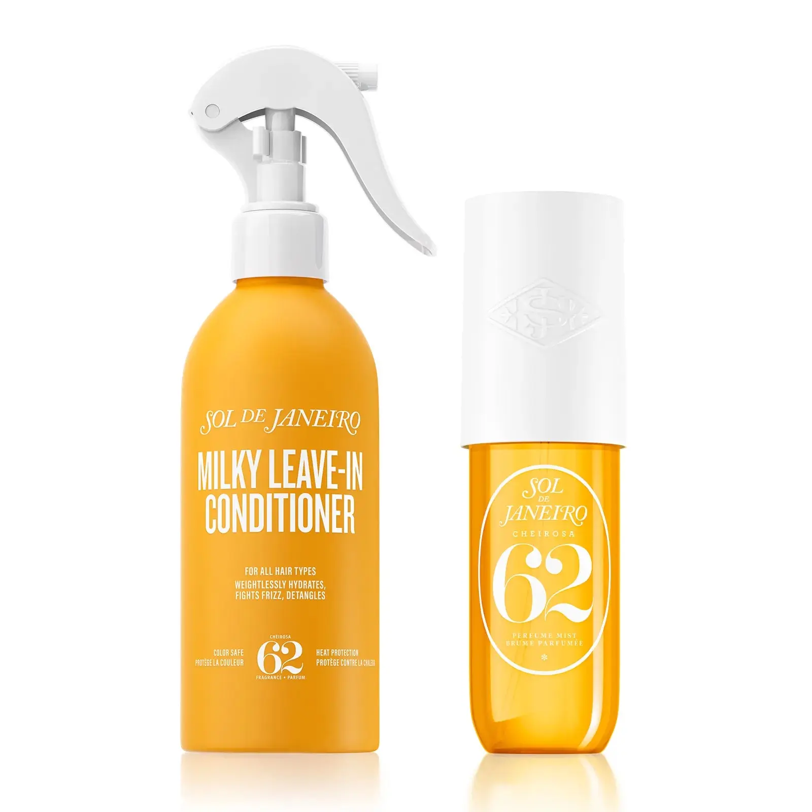 Sol de Janeiro Milky Leave-In Conditioner + Cheirosa 62 Duo | Smooths Frizz, Seals Split Ends, And Protects Hair With Warm Gourmand Notes Of Pistachio, Salted Caramel, and Vanilla