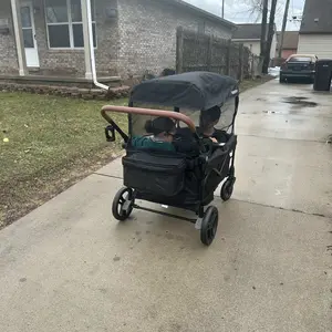 HARPPA Baby Stroller Wagon All-Terrain Wagon Stroller for 2 with Canopy, Strollers for Babies, Foldable 4-Seat, Wagon for Outdoor & Beach, Adjustable Push & Pull Handle, Footwell & Large Storage, Park & Camping Adventures, Travel System