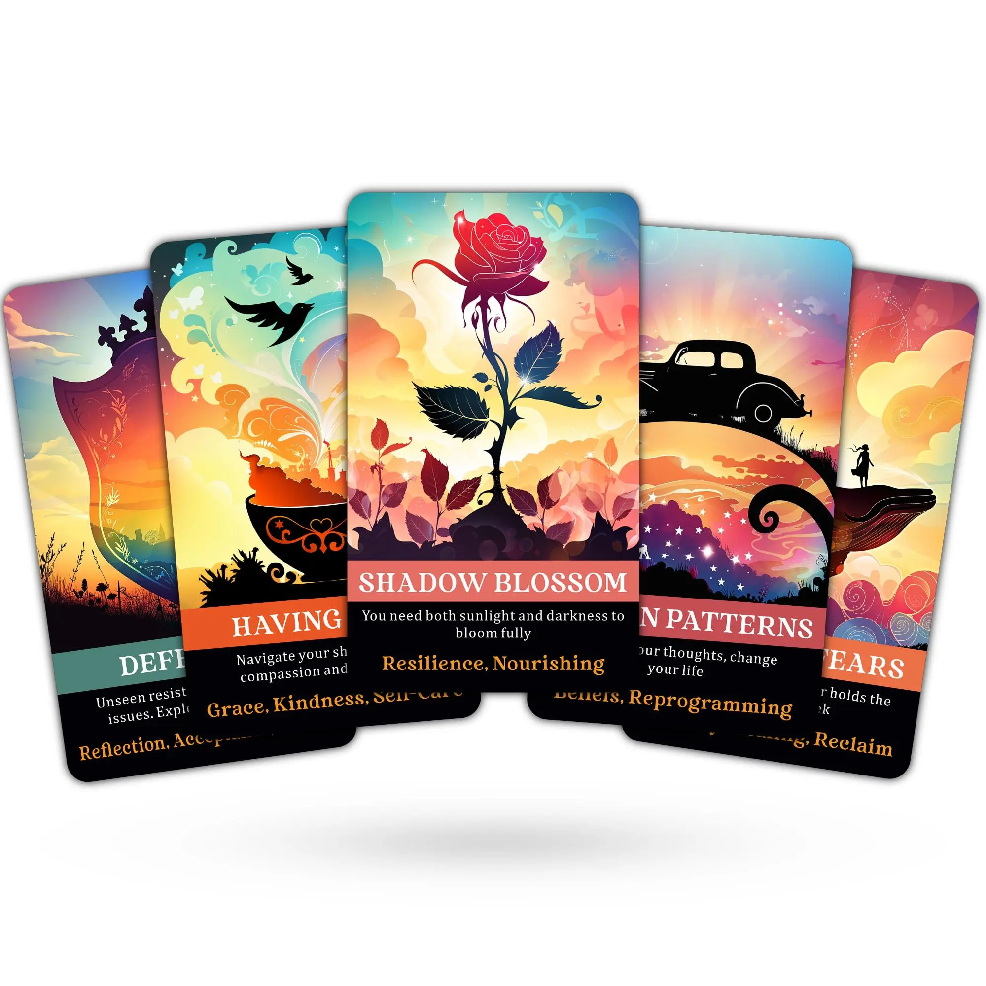 Shadow Work Oracle Cards, Inner Healing Oracle Deck, Self Reflection Oracle Deck for Beginners, Clarifying Karma, Healing Energy Cards, Tarot Card Decks