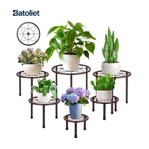 6-Piece Metal Plant Stand Set: Heavy-Duty Indoor & Outdoor Plant Supports—Rust-Resistant Wrought Iron Pot Stands Suitable For Living Rooms, Balconies, Gardens, And Patios and a Perfect Mother's Day Gift Choice.