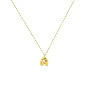 Moodear Dainty Balloon Bubble initialnecklace Dainty Alphabet Pendant Choker Trendy Cute Monogram Name Jewelry Charms mother's day gift Jewellery