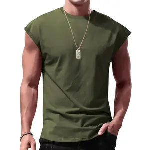 Men's Gym Extended Shoulder Muscle Tank Top | Breathable Polyester Sleeveless Training Shirt