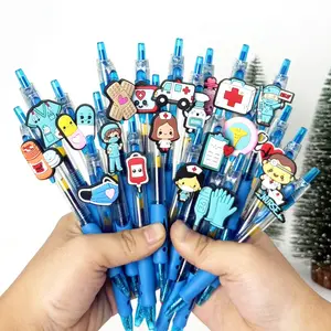 5/15/25pcs Creative Simple Cute Cartoon Medical Healthcare Doctor Shaped Reversible Rollerball Pens Campus Design Medical Series Back-to-School Season Press-to-Use Ballpoint Pens (Random Colors) Ballpoint Pen Set
