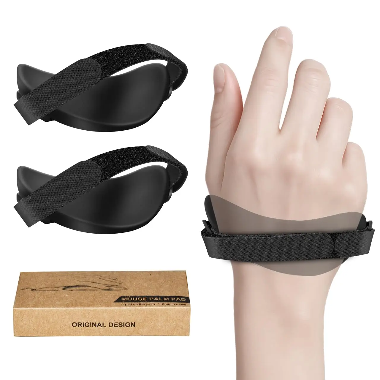 Advanced Right-handed Gaming Wrist Rest For Mouse 2 Pack  Carpal Tunnel Support Anti-fatigue Easy Glide Office Computer Laptop Black