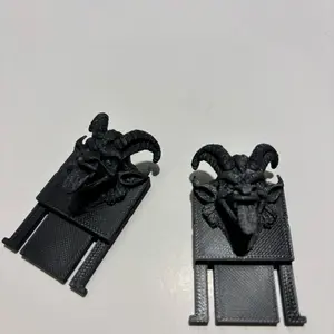 Krampus Christmas Hard Hat Tabs - Black Universal Fit Accessory with Detailed Krampus Design for Festive Safety