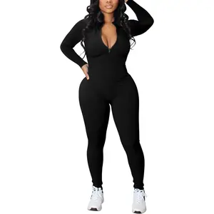 Sexy Jumpsuits Workout Sleeveless Ribbed One Piece Casual Pants Plus Size Romper Summer Outfits
