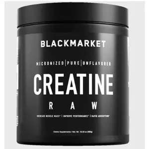 BlackMarket Creatine Raw – Micronized Creatine Monohydrate 5g per Serving – Pure, Unflavored – Fast Absorption – 60 Servings for Muscle Growth & Strength