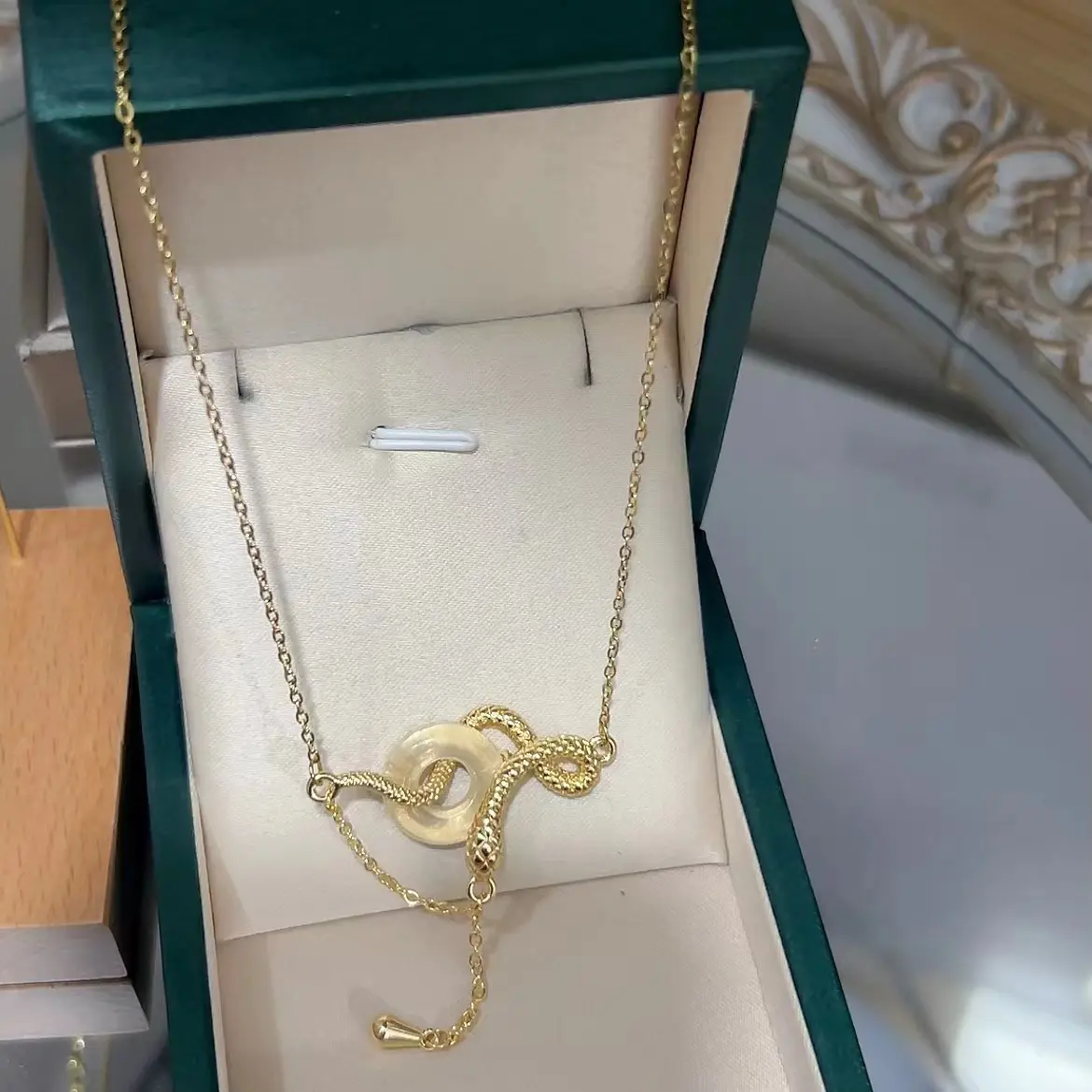 9312  Golden Spirit Snake Safety Buckle