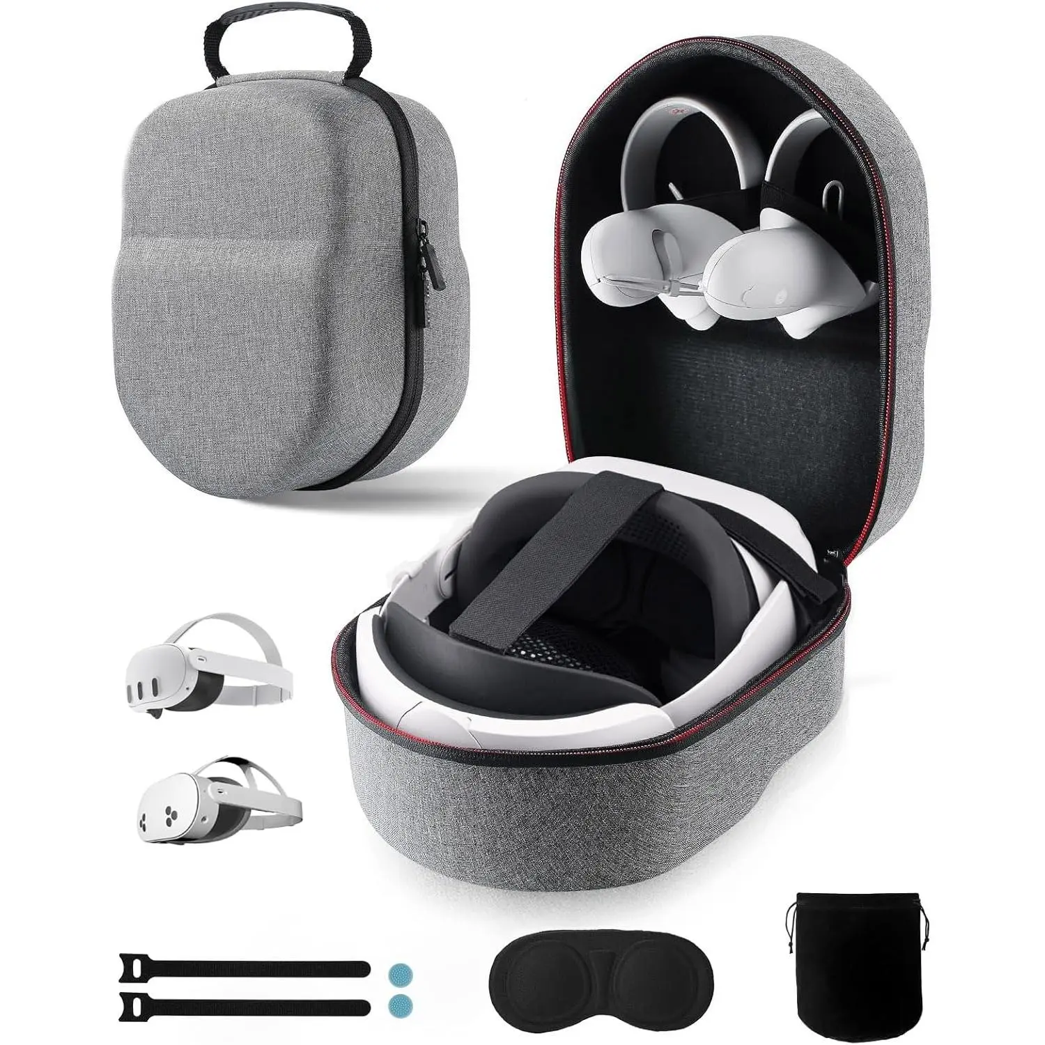 L-PHP015  Case for Meta Quest 3/3S/2 & Vision Pro/Pico 4, Elite Strap & Battery Head Strap, with Lens Protector, Portable Hard Carrying Case