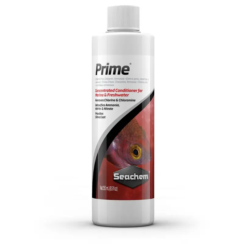 Seachem Prime Concentrated Water Conditioner Conditioner for Aquarium Maintenance Removes Chloramine & Chlorine Detoxifies Ammonia Nitrite & Nitrate Ideal for Tank Cycling and Maintenance