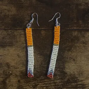 Handmade 'A Pack A Day' Seed Bead Earrings - Unisex