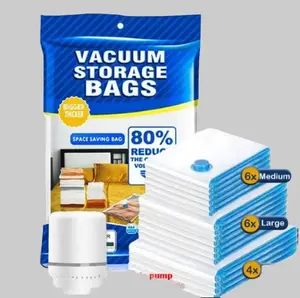 Vacuum Seal Bags for Clothing with Electric Air Pump, 15 Pack Carry-on Size Space Saver Bags for Travel, Luggage, Suitcase and Moving Storage