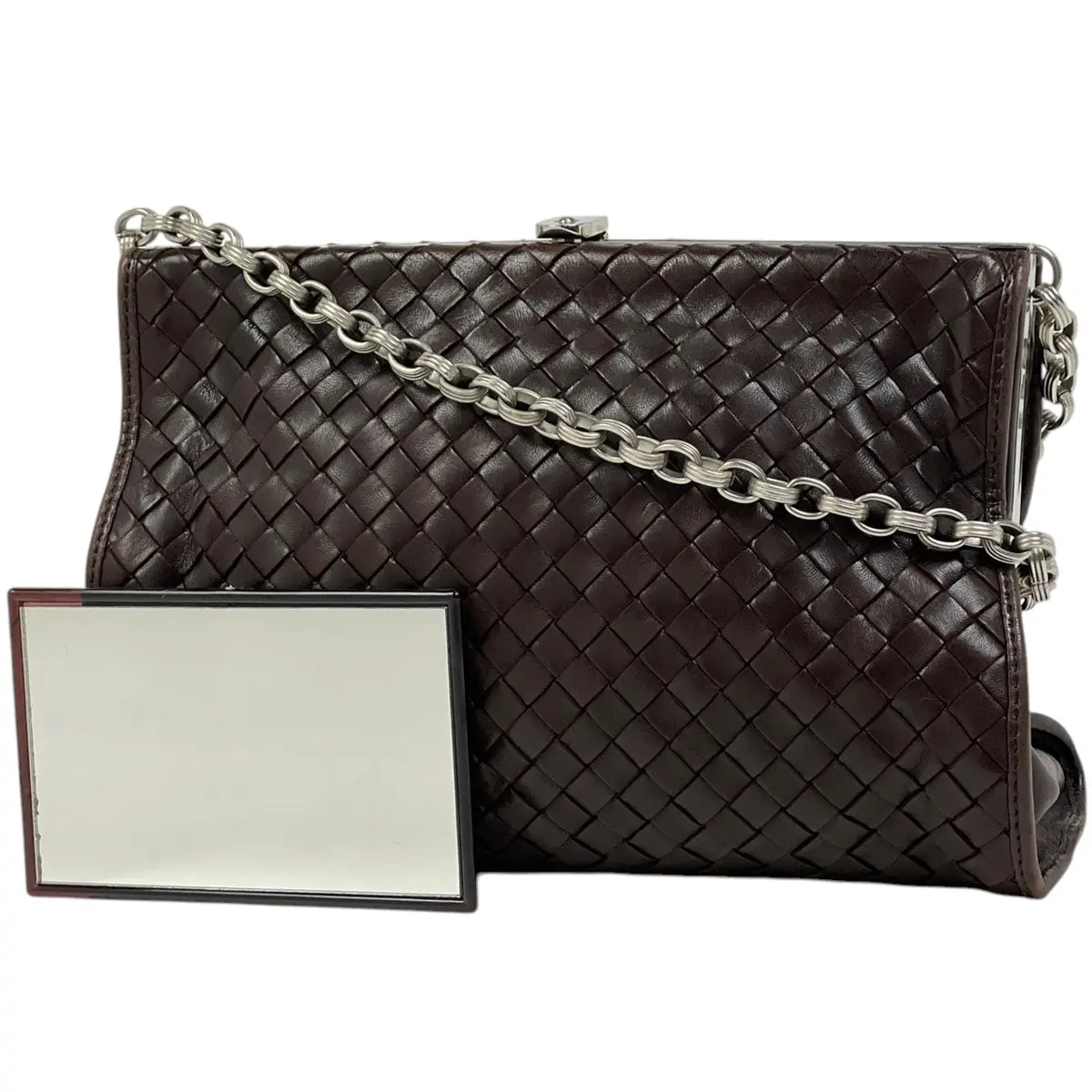 Pre-owned Leather Shoulder Bags Bottega Veneta Intrecciato Chain Shoulder Bag (JP)