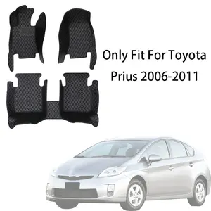 Full Set Nappa PU Leather Car Floor Mat Automotive Floor Mats For Toyota Prius 2006-2011 Front And Rear Cushion Slip-Resistant Wear-Resistant Auto Interior Accessories