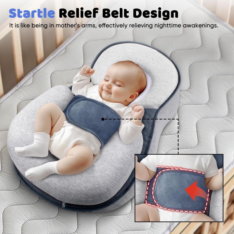 Rest Nest Baby Bed Feeding Nest Baby Bed, Tummy Time Pillow, for Comfortable Play & Feeding Support Cribs Bassinet
