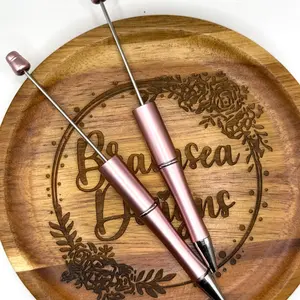 Chrome Pearl Pink Beadable Pens Set of 2 / Pens for Beads