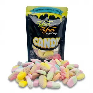 Swedish Style Gummy Candy Mix - Soft Foamy Fruit Flavors, Bubs & Sour Shapes - Strawberries & Cream, Grape, Mango -Yum Yum Candy Shop(8oz or 1lb)