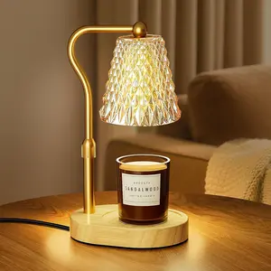 Candle Warmer Lamp with Timer & Dimmer, Height Adjustable Wax Melt Warmer for Jar Candles with 2 Bulbs, Perfect Birthday House Warming Gifts for Women Mom, New Home Decor
