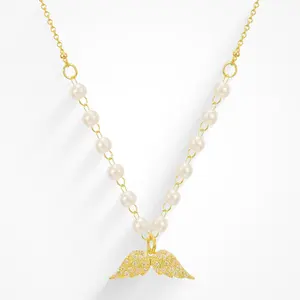 EVRY JEWELS Gold or Silver Plated Women's Hypoallergenic Angel Kiss Necklace