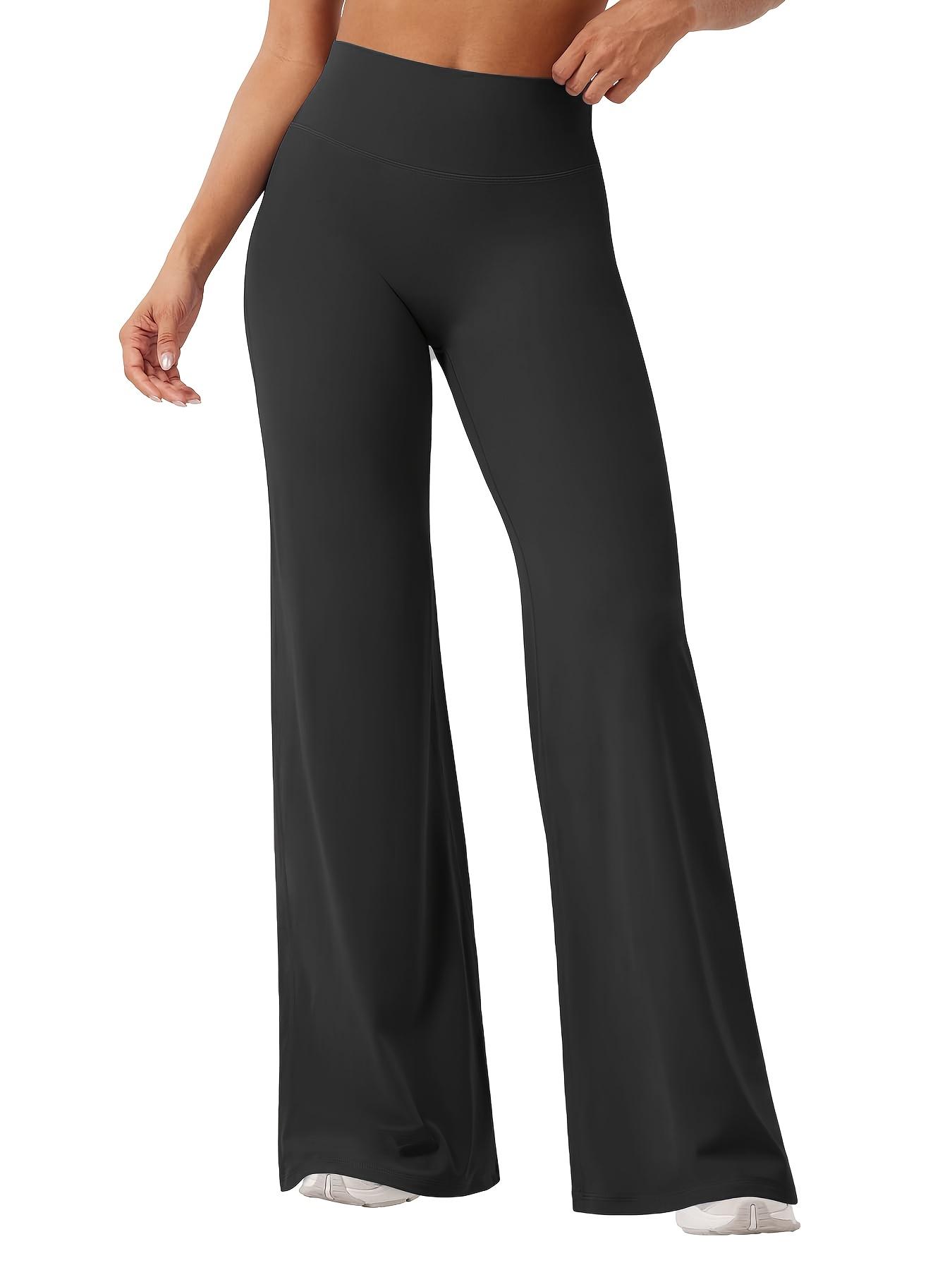 4-pack women’s autumn apparel, women’s Halloween costumes, high-waisted wide-leg yoga pants - stretchy fabric - blended material, suitable for yoga, Pilates, and fitness activities |Wide-leg hem | Stretchy fabric