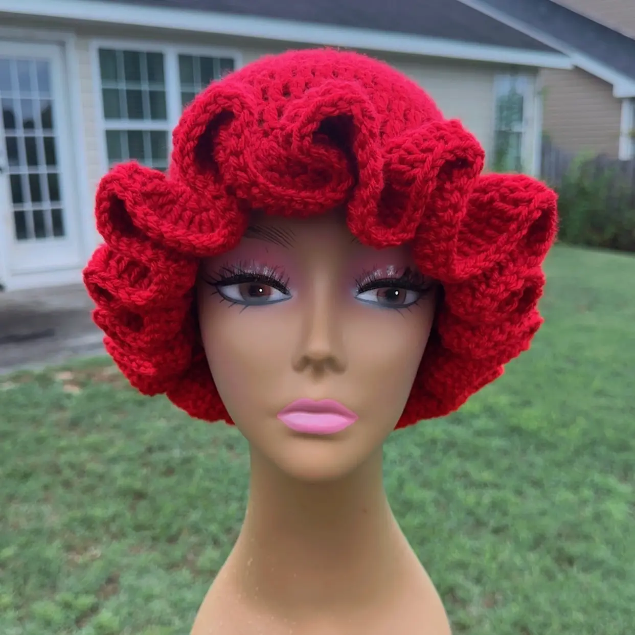 Solid Everyday Mini Ruffle Crochet Hat