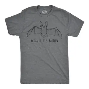 Mens Funny T Shirts Actually Its Batthew Sarcastic Bat Graphic Tee for Men Mens Funny T Shirts Cool Vintage Fashion T-Shirt Gift Classic Menswear Sarcastic Apparel for Men Funny Animal Short Sleeve Novelty Tees Dark Grey