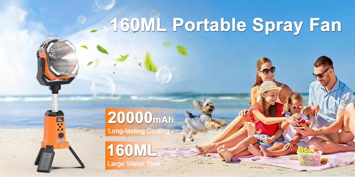 3-in-1 Misting Tripod Fan: 20000mAh Rechargeable Battery Operated Portable Fan with LED Light, Remote Control, 270° Rotation, Stepless Speed Adjustment – Cooling Mist Spray Fan for Outdoor Camping Tent Barbecue Picnic Jobsite Home Use 3-in-1 Misting Tripod Fan: 20000mAh Rechargeable Battery Operated Portable Fan with LED Light, Remote Control, 270° Rotation, Stepless Speed Adjustment – Cooling Mist Spray Fan for Outdoor Camping Tent Barbecue Picnic Jobsite Home Use