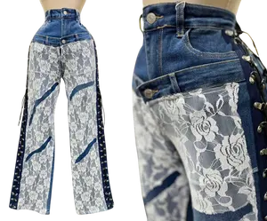Lace Denim - Casual Denim, Soft and Stretchy Fabric, Versatile for Various Outfits, Ideal for Everyday Wear