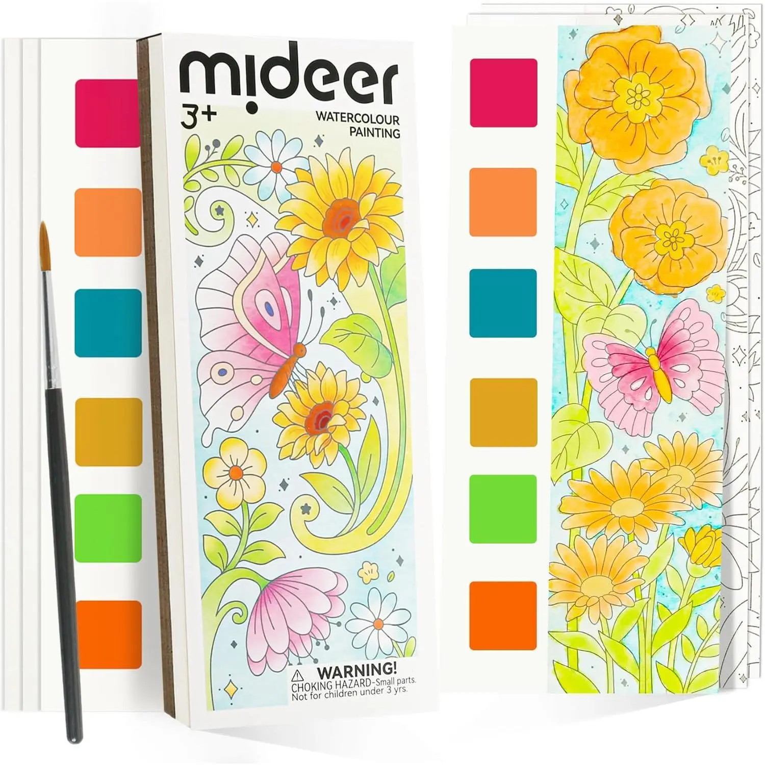 P-ITC057   Watercolor Painting Coloring Books Pocket Watercolor Paint Bookmarks, Mess Free Paint with Water Set, Class Travel Activities Art Supplies Party Favors Exchange Birthday Gifts for Kids