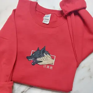 Fushiguro Megumi Embroidered Sweatshirt, Anime Shirt, Gift for JJK Fans