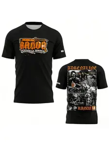Summer Boxing RANDA Training Suit 3D Printing Breathable Quick Drying Family Round Neck Short Sleeved T-shirt Top for Fans