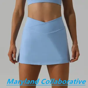 Spring and summer new slim yoga skirt breathable mini skirt running fitness tennis skirt let go of the light sports skirt.