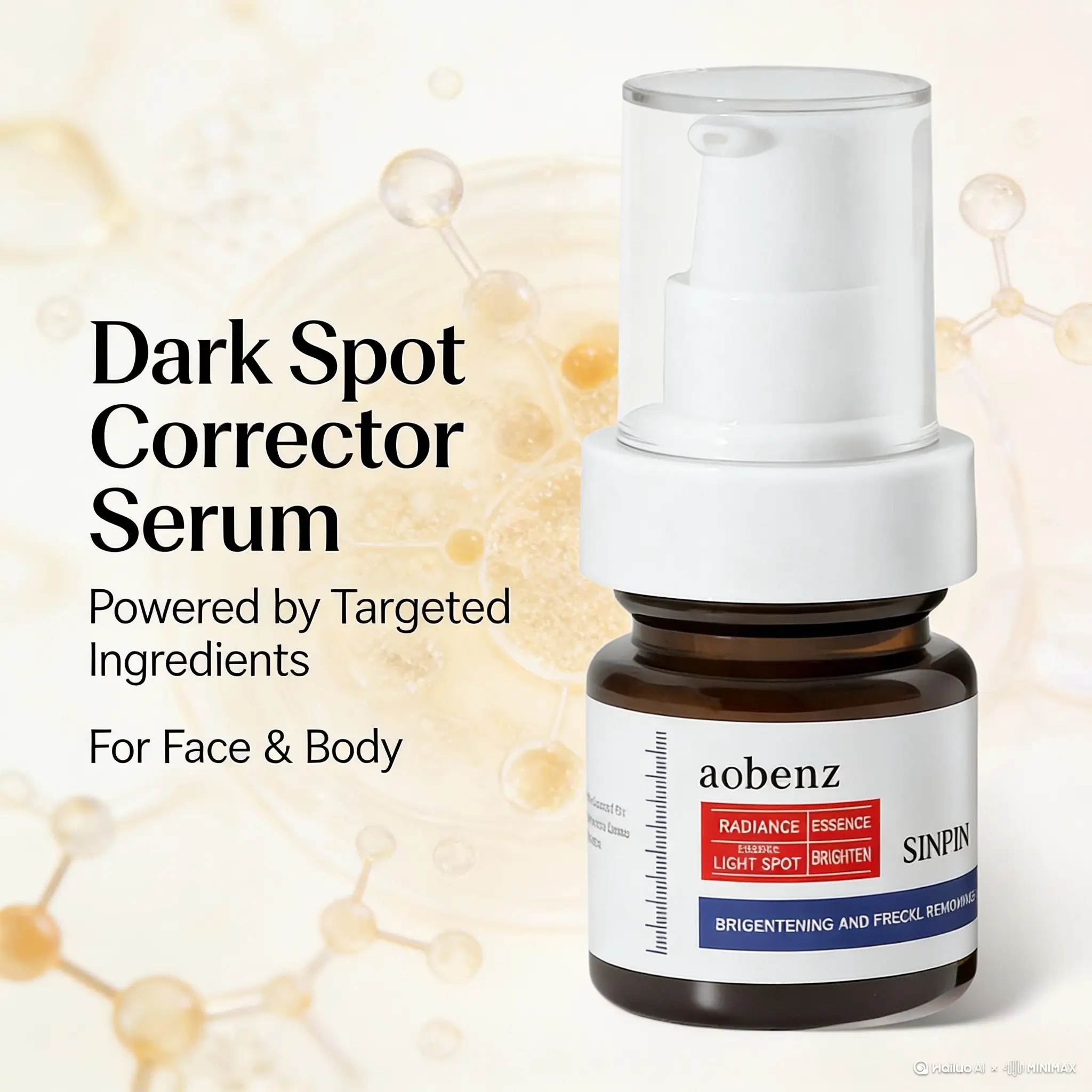 [buy one get one free]aobenz Dark Spot Corrector for Face & Body, Brightening Serum with Tranexamic Acid, Alpha-Arbutin, Niacinamide & Hyaluronic Acid
