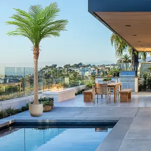 Artificial Palm Tree Tall Fake Palm Plant, 7/8/9FT Large Artificial Sago Palm Tree For Outside Patio For Home Indoor Office Patio Porch