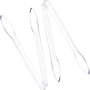 Plasticpro Disposable Plastic Serving Tongs 12'' inch Durable Heavy Duty Premium Serving Utensils Clear Pack of 2