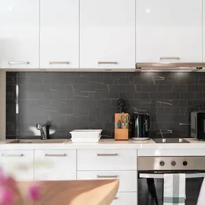 96 Pcs Peel and Stick Backsplash, 3' X 6' PVC Aluminum Wall Tiles, Wood Stick-On Backsplash for Kitchen Bathroom Decor, Adhesive Decals, Home