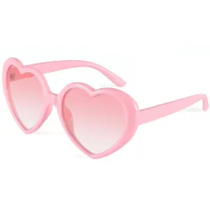 Heart Sunglasses for Women Men Oversized Trendy Love Shaped Sunglasses Non Polarized Shades Retro Lovely Fashion Cute Sun Glasses