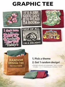 Pick-a-theme Graphic Tee | You Choose the Theme – We Pick the Design | Unisex Funny T-Shirt  Womenswear Top Streetware Tshirt Single Grab Bag Made to Order