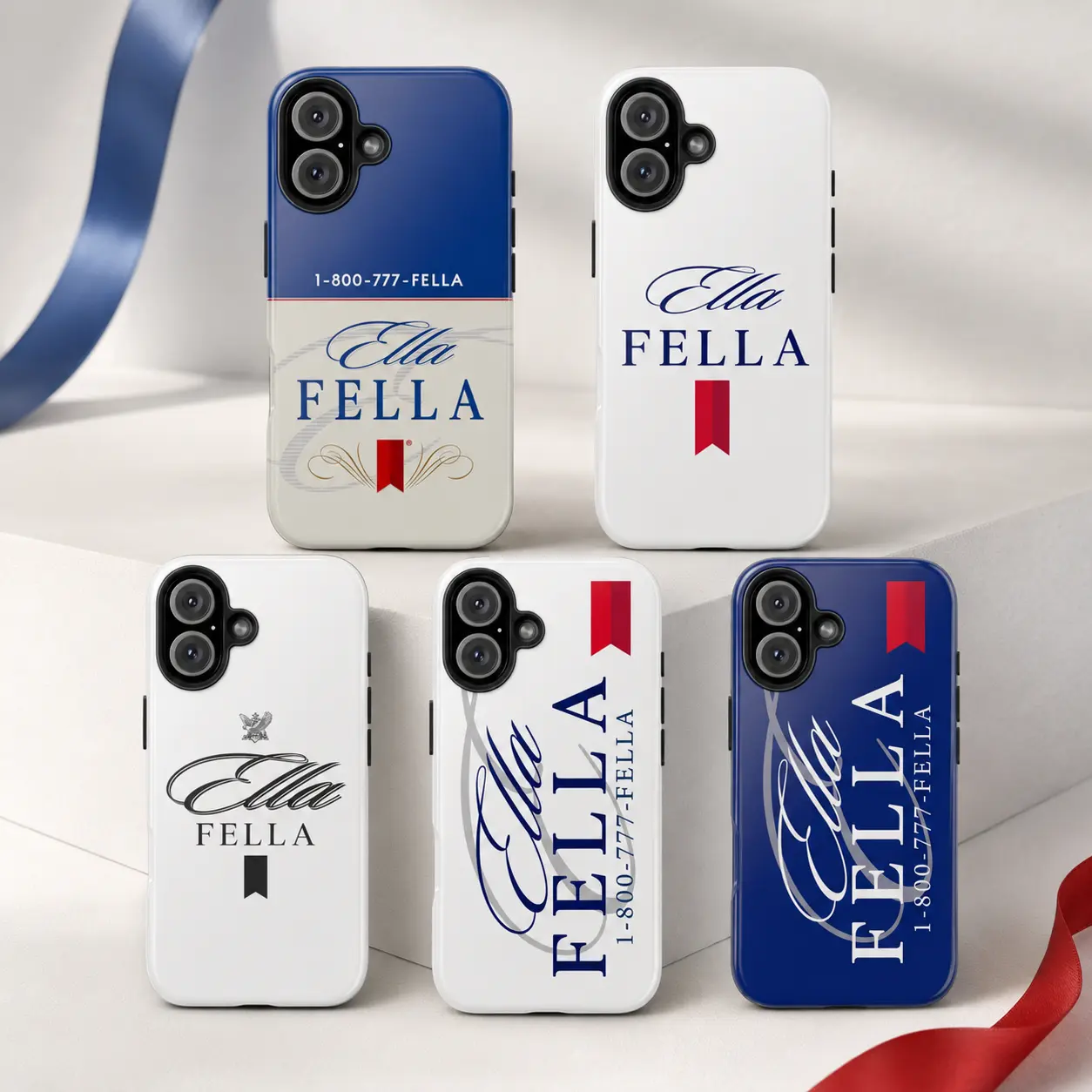 Ella Fella Club Phone Case Collection, Ella Fan Minimal Logo Protective Cover, Blue White Country Music Concert Aesthetic Case, Southern Girl Gift For Women Fans