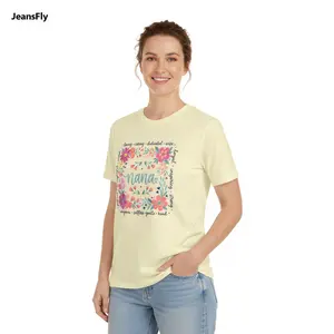 JeansFly 100% cotton T-shirt Custom Comfort Colors Nana Floral Shirt, Personalized Loving Caring Dedicated  Shirt