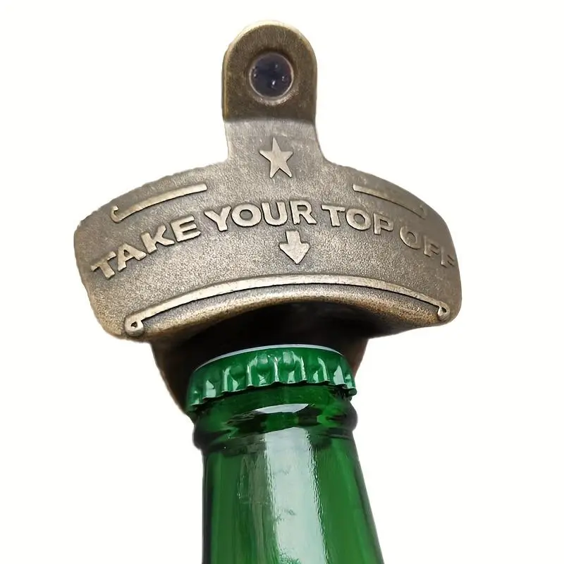 Bottle Opener, Wall Mounted Bottle Opener with Screws, Decorative Bottle Opener, Kitchen Gadgets, Home Kitchen Accessories, Side Bottle Opener